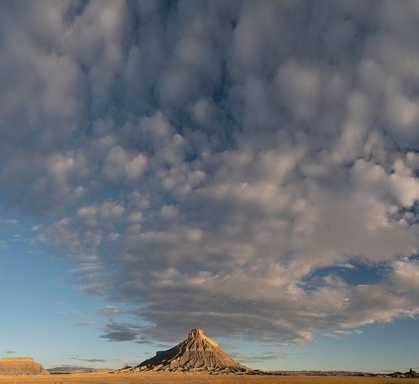 Utah Early morning clouds at Factory Butte-Upper Blue Hills